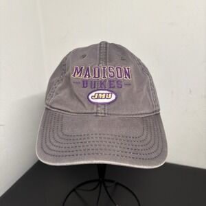 JMU James Madison Dukes NCAA Hat Cap Logo Strapback Legacy Purple Gray Football